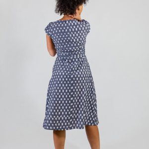 Vintage Pleat Dress - Blue Ikat - Image 4
