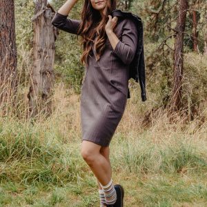 Sweet Seams Dress - Shale Rib Knit - Image 2