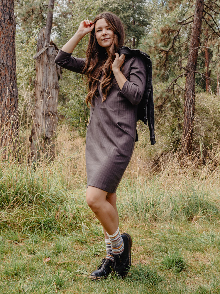 Sweet Seams Dress - Shale Rib Knit - Image 2