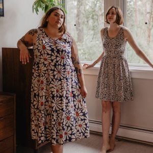 Thais Tiered Sleeveless Plus Size Dress - Navy Floral - Image 5