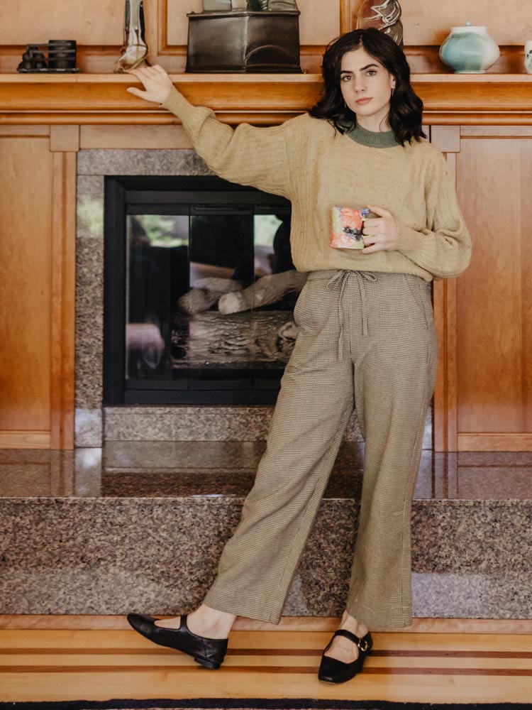 Emmy Drawstring Pant - Houndstooth - 图片 2