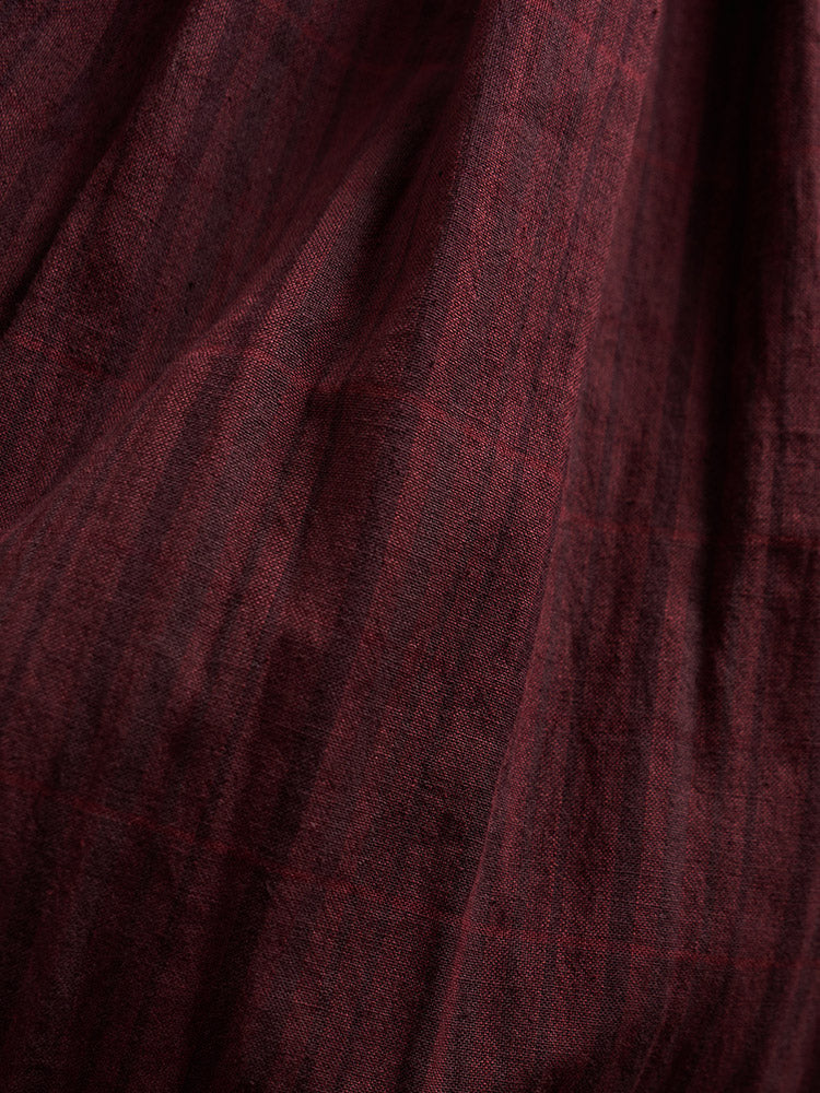 Hailee Smocked Midi Dress - Maroon Plaid - 图片 6