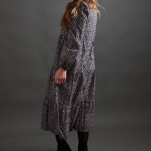 Norah Tiered Dress - Black Botanical - 图片 10