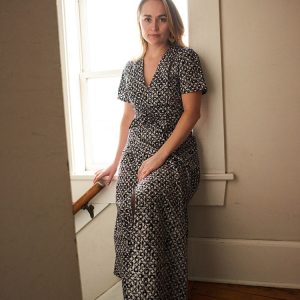 Wrap Maxi Dress - Black Botanical - Image 7