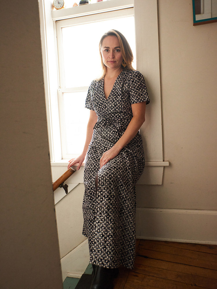 Wrap Maxi Dress - Black Botanical - Image 7