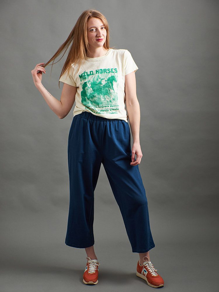 Fae Wide-Leg Pant - Loop Knit Blue - 图片 4