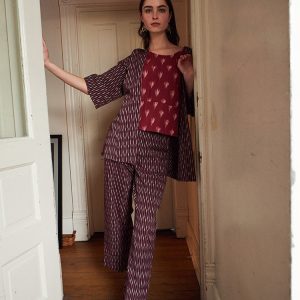 Rosie Pant - Plum Ikat - 图片 6