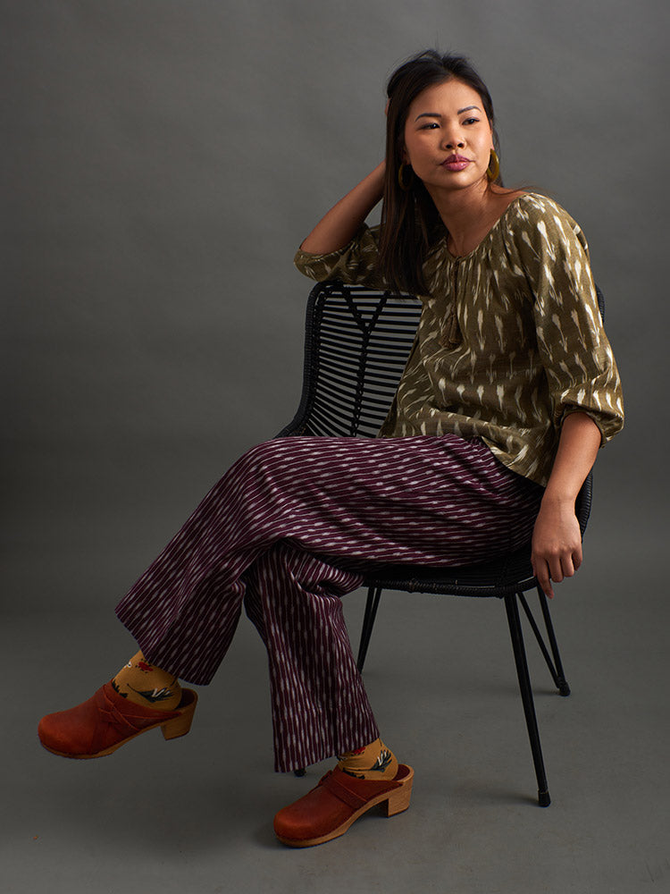 Rosie Pant - Plum Ikat - 图片 7