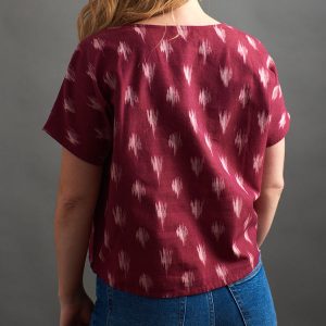Dana Top - Garnet Ikat - Image 4