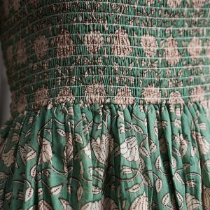 Hailee Smocked Plus Size Midi Dress - Aegean Teal Floral - Image 7