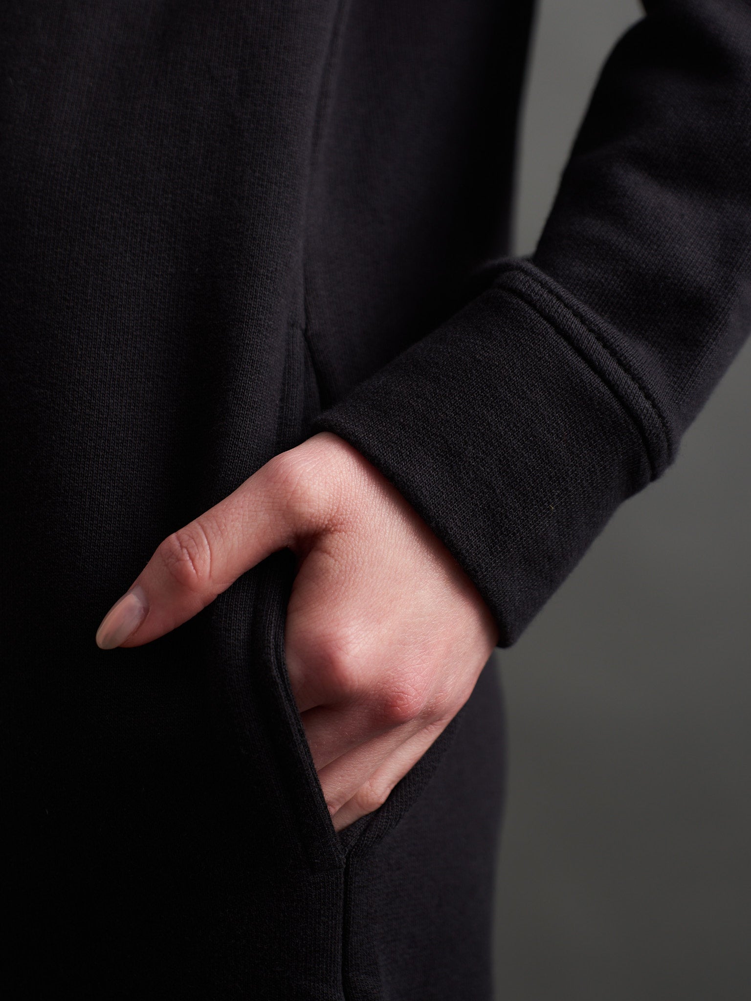 Sweatshirt Dress - Black Loop Knit - Image 3