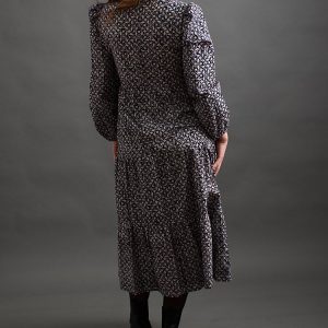 Norah Tiered Dress - Black Botanical - 图片 11