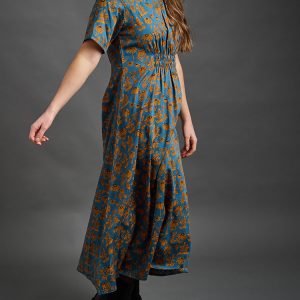 Artsy Traveler Midi Dress - Teal Floral - Image 3