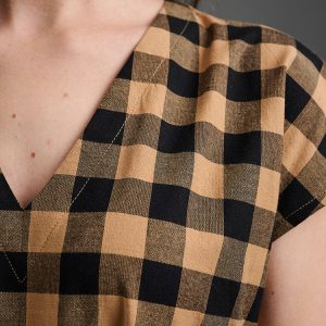 Padma Pocket Dress - Black and Tan Mix - 图片 2