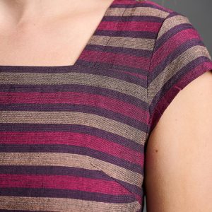 Rupi Square Neck Dress - Berry Stripe - Image 3