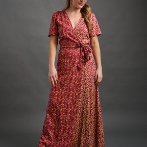 Wrap Maxi Dress - Berry Poppy Mix - Image 10
