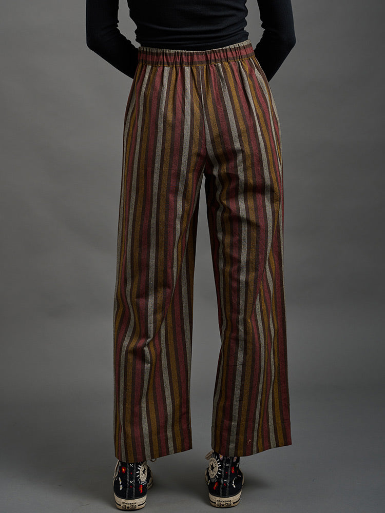 Emmy Drawstring Pant - Chocolate Stripe - 图片 3