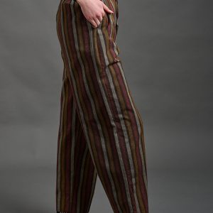 Emmy Drawstring Pant - Chocolate Stripe - 图片 2