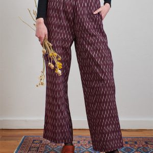 Rosie Pant - Plum Ikat - 图片 1