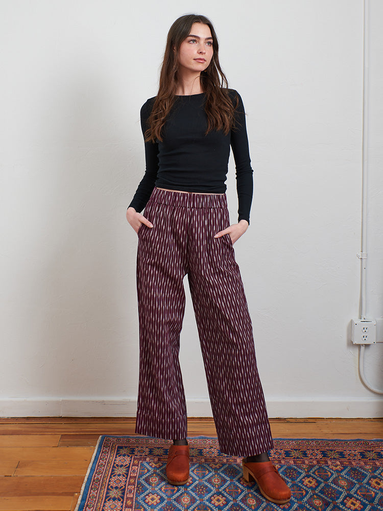 Rosie Pant - Plum Ikat - 图片 2