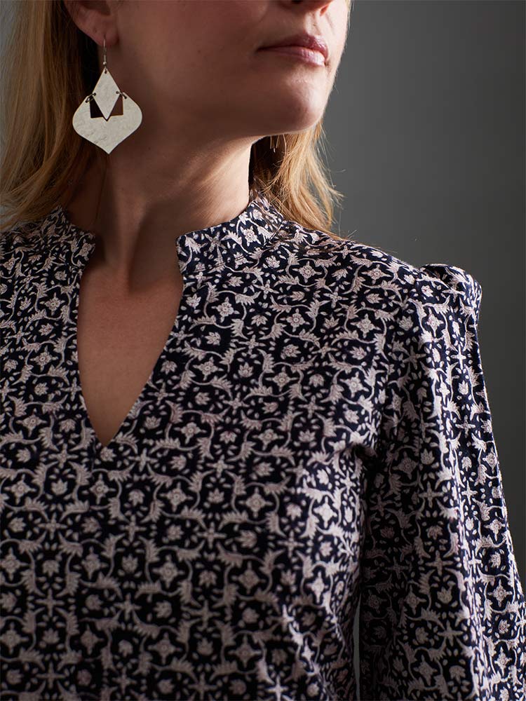 Norah Tiered Dress - Black Botanical - 图片 9