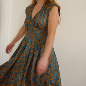 Lucille Dress - Teal Floral - Image 2