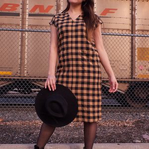 Padma Pocket Dress - Black and Tan Mix - 图片 6