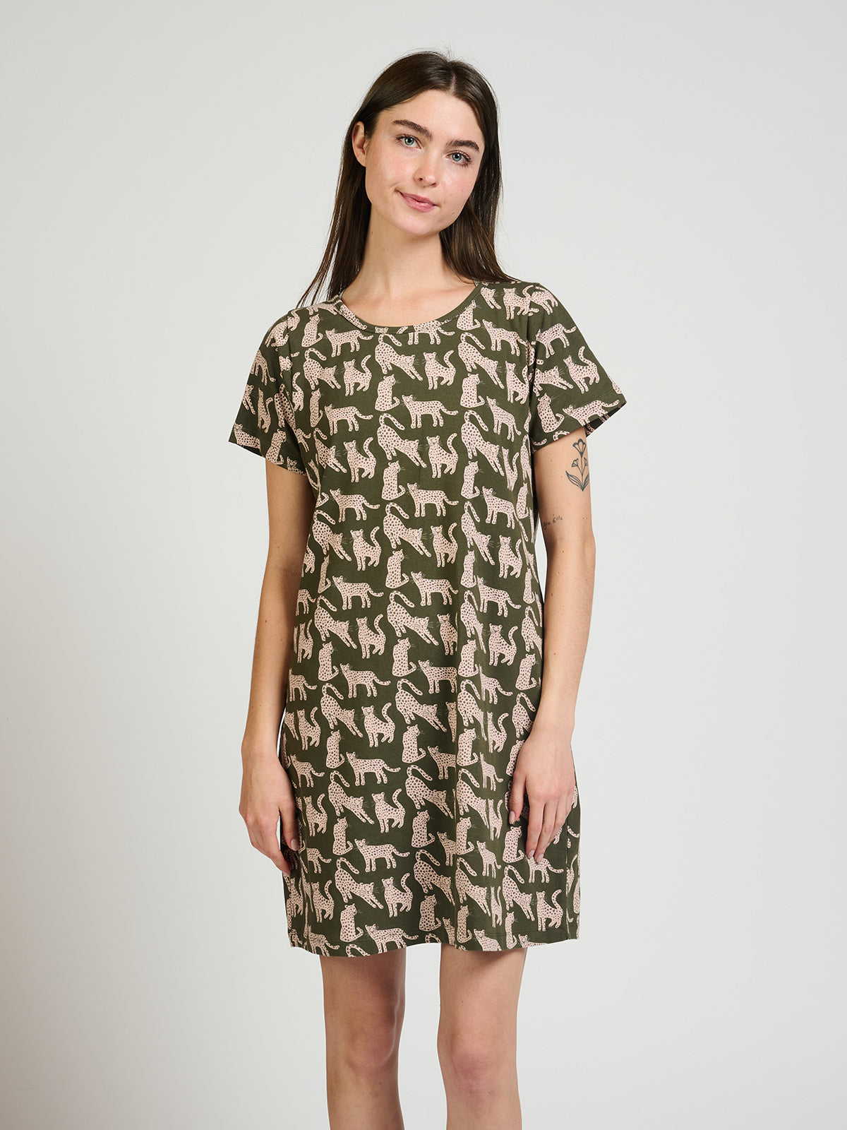Hudson Shirt Dress - Leopard Green - Image 6