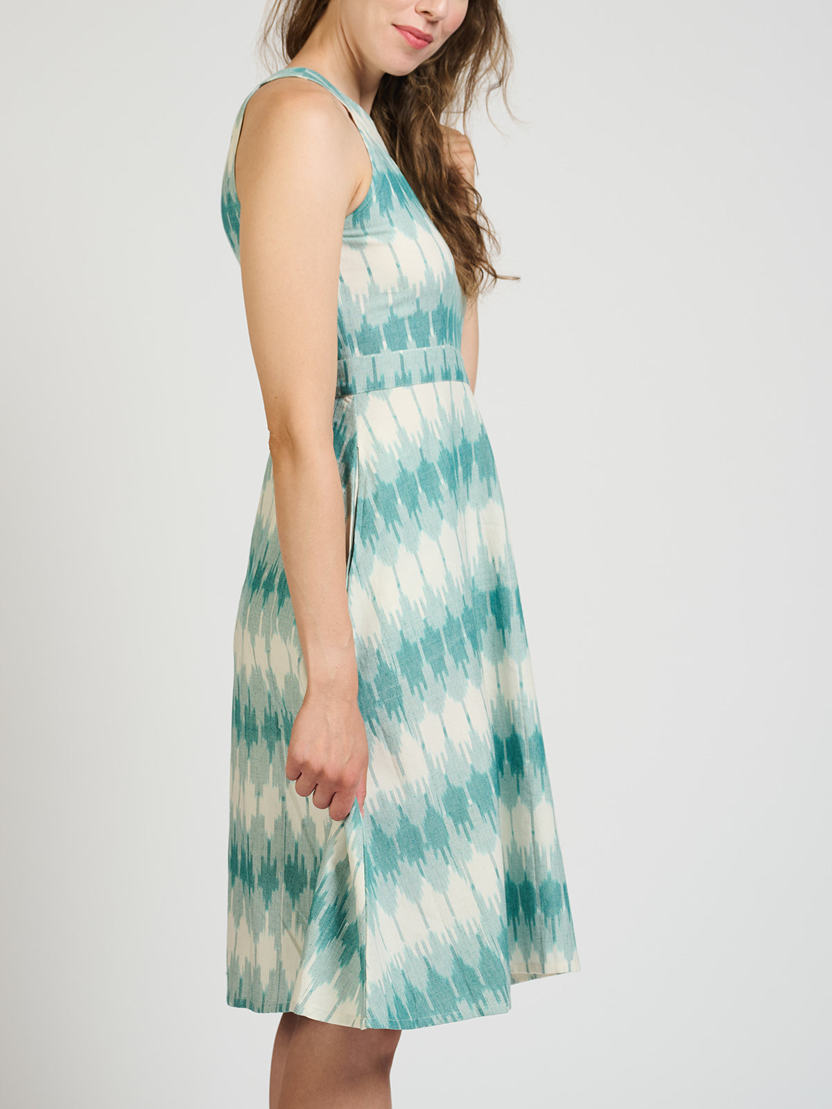Ilona Dress - Teal Ikat - Image 6