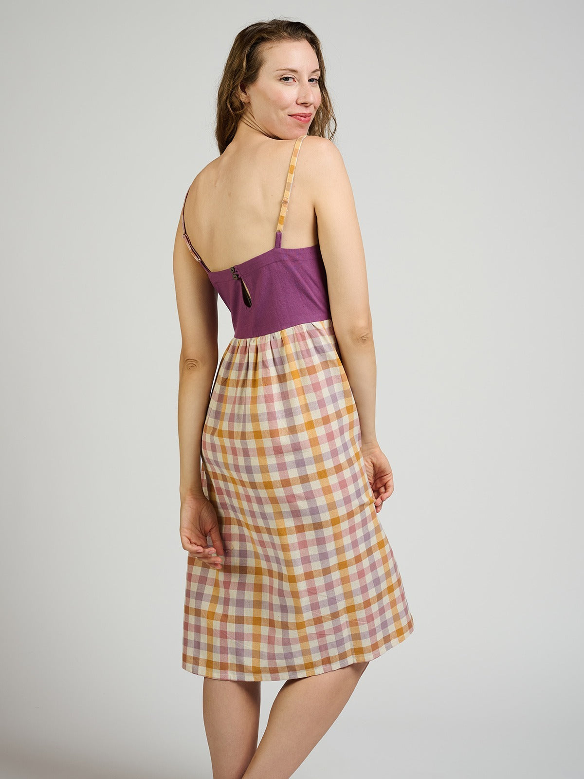 Ivy Midi Dress - Blush Plaid - Image 4