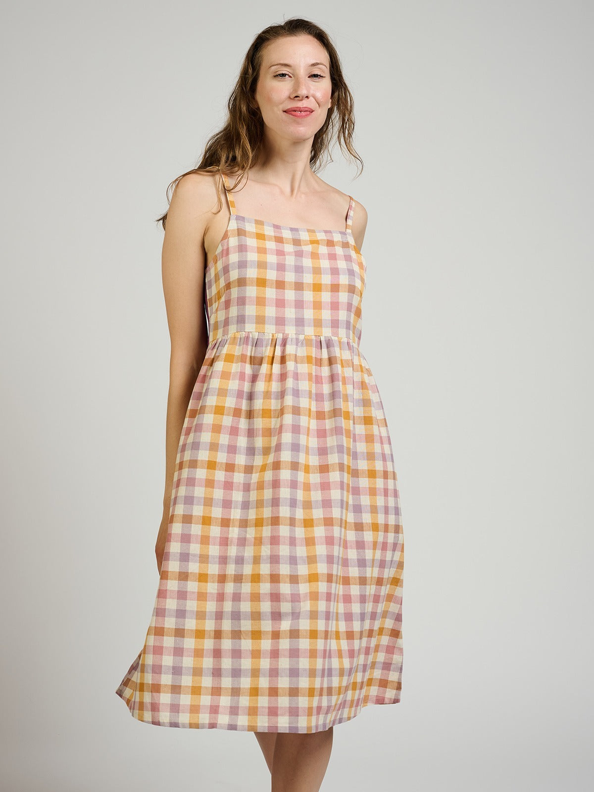 Ivy Midi Dress - Blush Plaid - Image 3