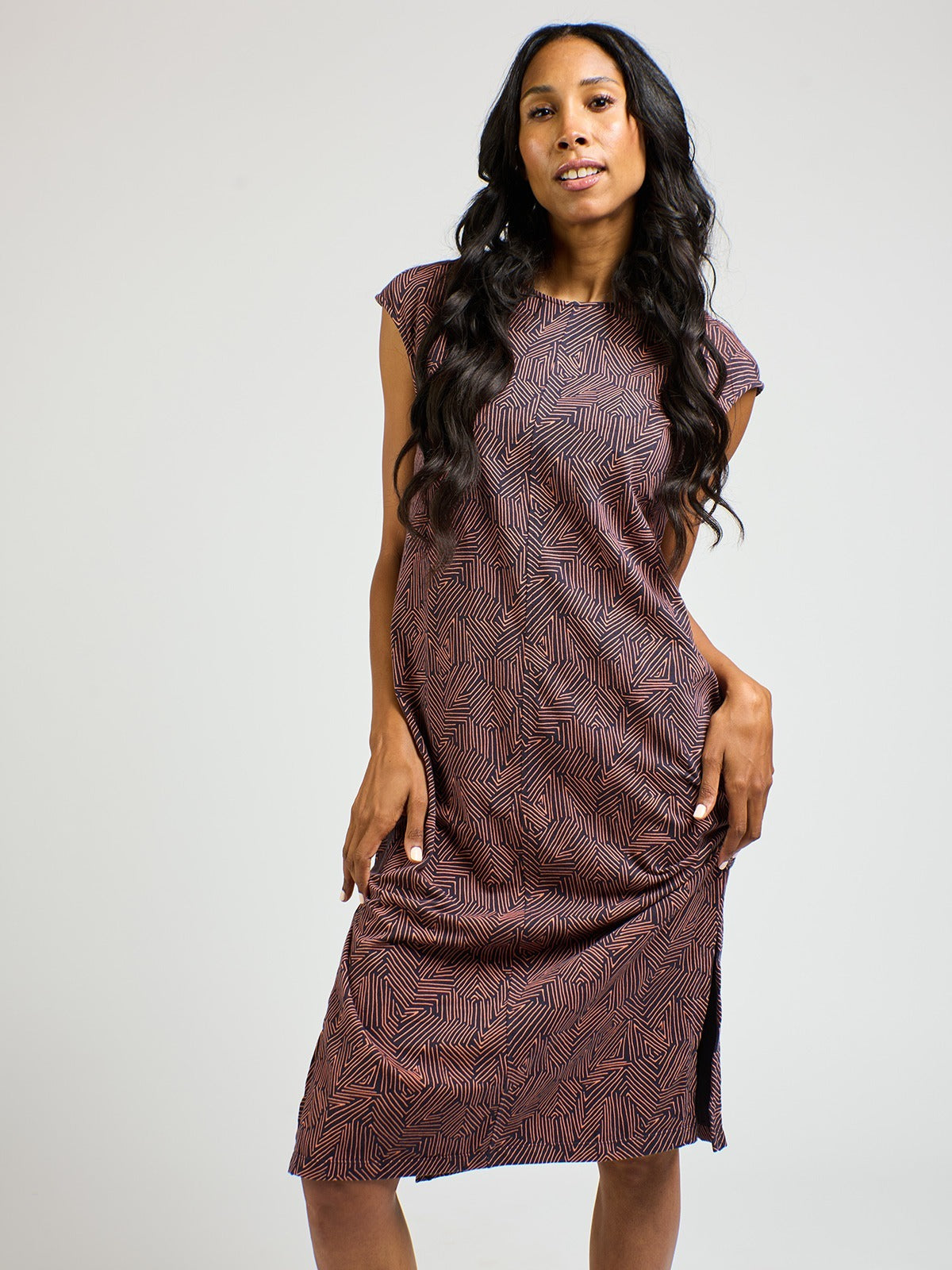 Sasha Shift Dress - Tree Rings Blue - Image 2