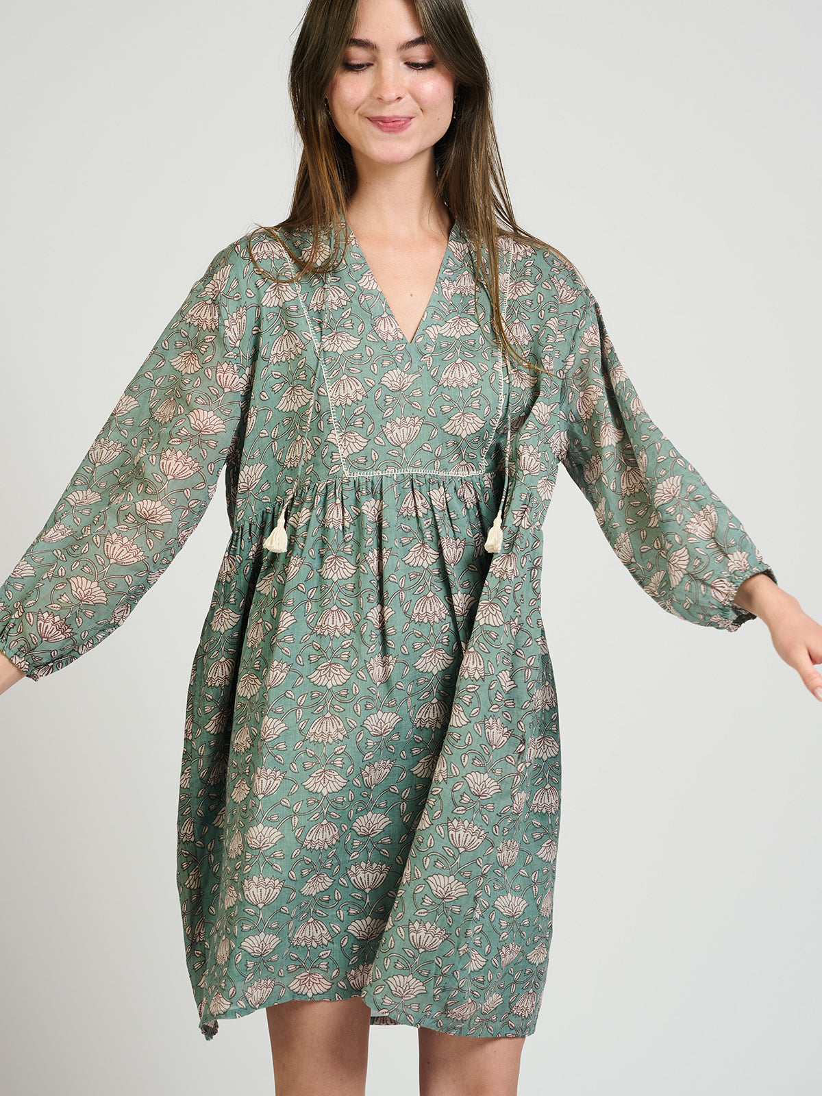 Sohla Mini Dress - Aegean Teal Floral - Image 5