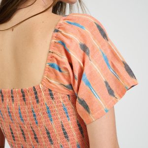 Teddy Dress - Peach Ikat - Image 8