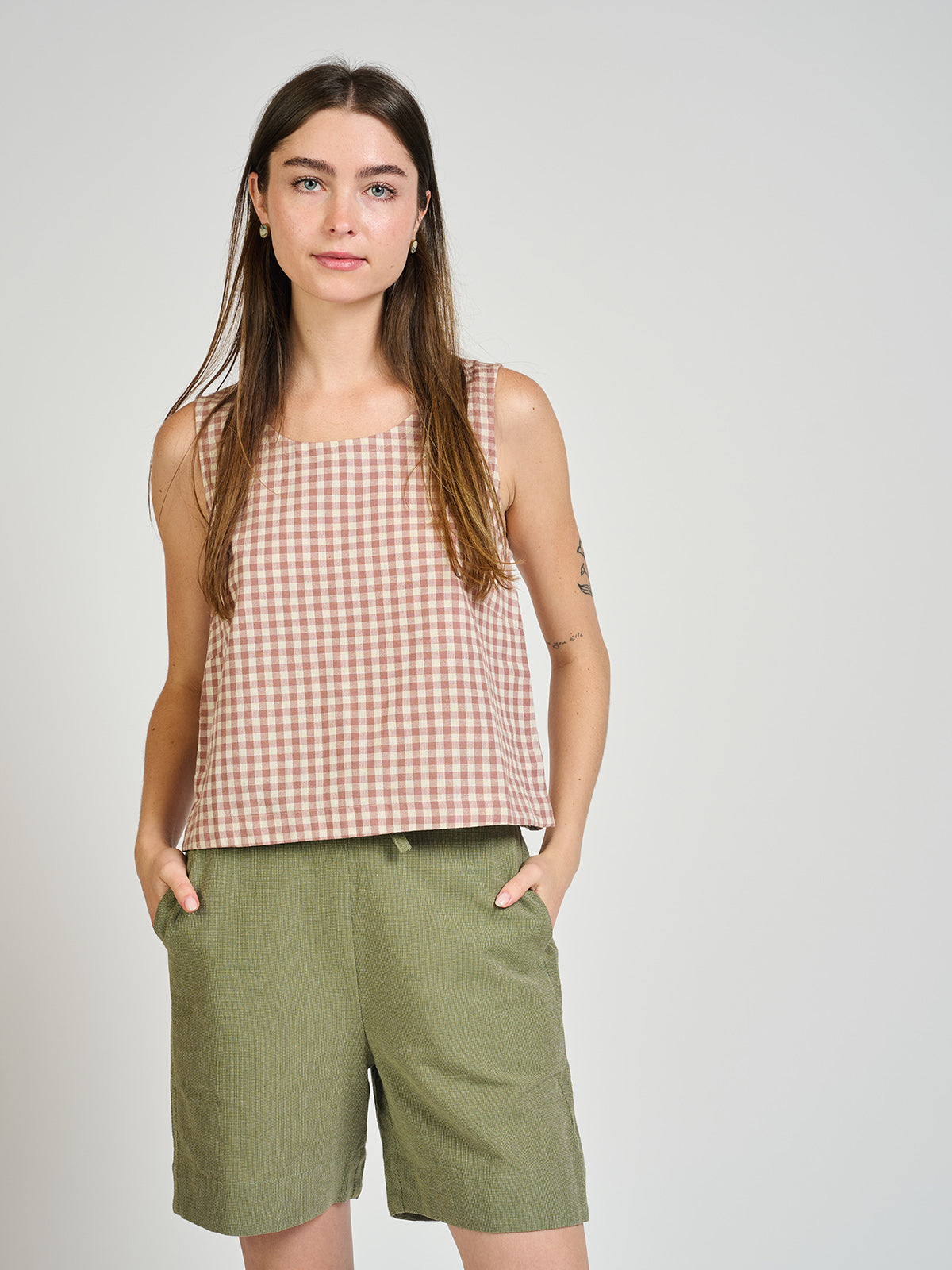 Larisa Short - Olive Chambray - 图片 1