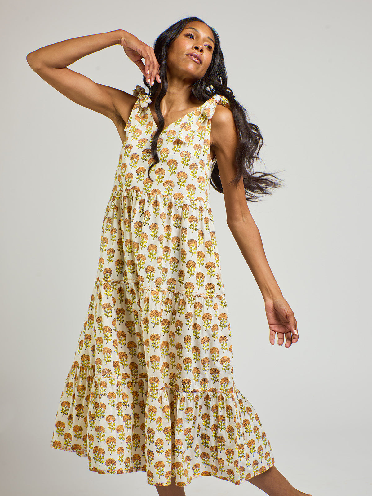 Lorelei Tiered Dress - Marigold - 图片 3