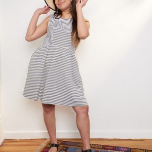 Nadiya Dress - Pinstripe Blue - 图片 1