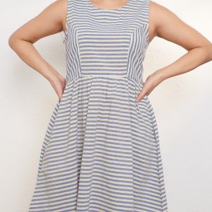 Nadiya Dress - Pinstripe Blue - 图片 2