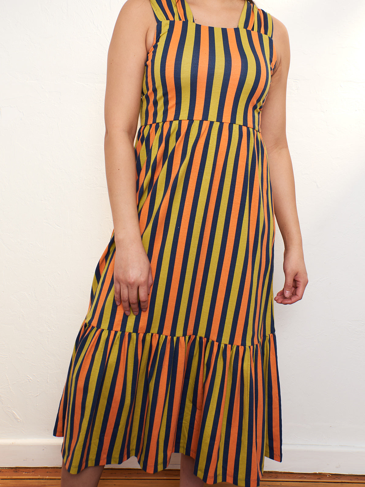 Opal Dress - Navy Chartreuse Stripe - 图片 5