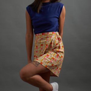 Ruched Top - Navy Rib Knit - Image 2