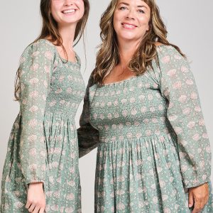 Hailee Smocked Plus Size Midi Dress - Aegean Teal Floral - Image 6