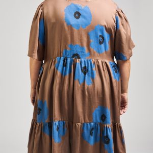 Adelaide Tiered Plus Size Mini Dress - Dark Oak - Image 4