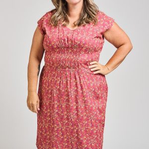 Artsy Traveler Plus Size Dress - Berry Poppy - Image 1