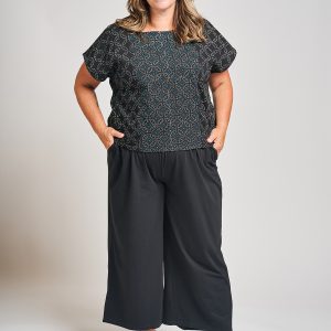 Fae Wide Leg Plus Size Pant - Black Jersey - 图片 3