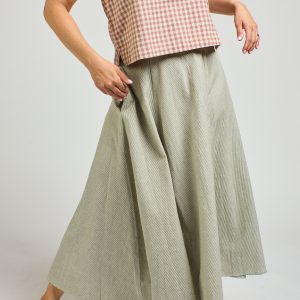 Lucinda Skirt - Olive Stripe - Image 9