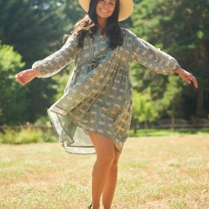 Sohla Mini Dress - Aegean Teal Floral - Image 1