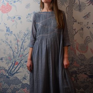 Alma Pintucked Dress - Slate Blue - Image 1