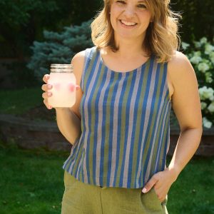 Neko Tank - Lavender Stripe - Image 1