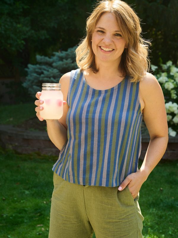 Neko Tank - Lavender Stripe