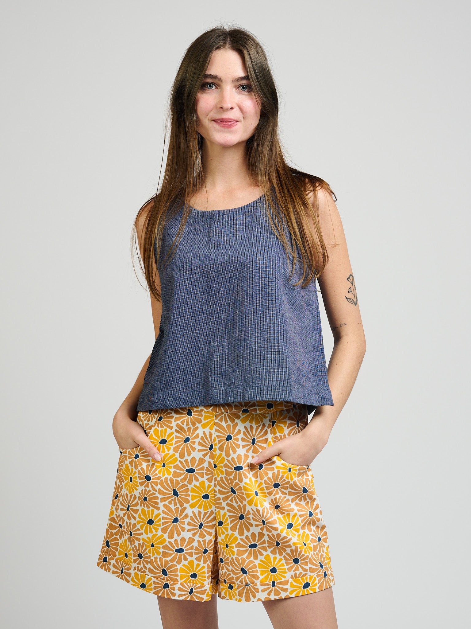 Neko Tank - Blue Chambray - Image 1